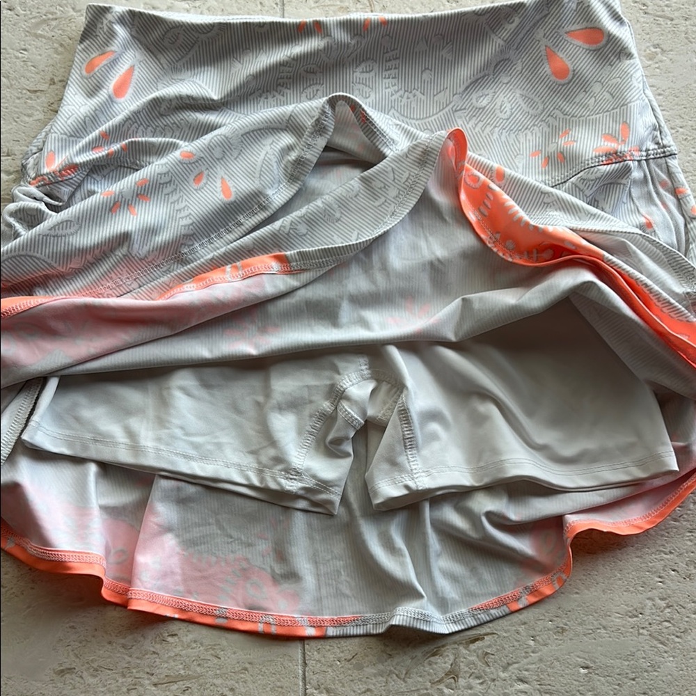 Lucky in Love Gray tennis pickleball Skirt with Ruched Sides - Picture 2 of 9